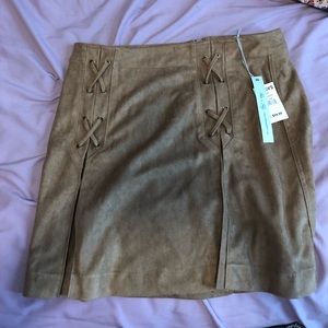 Suede brown skirt